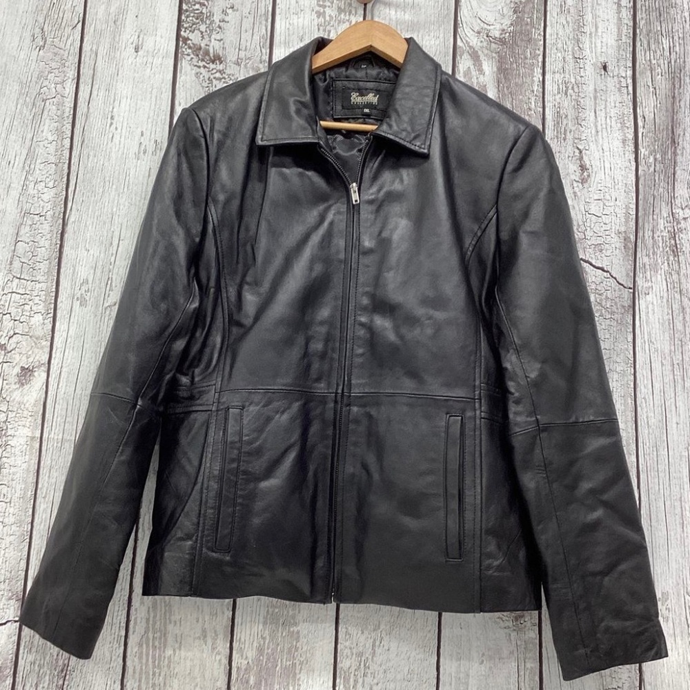 Excelled Collection Black Genuine Leather Jacket